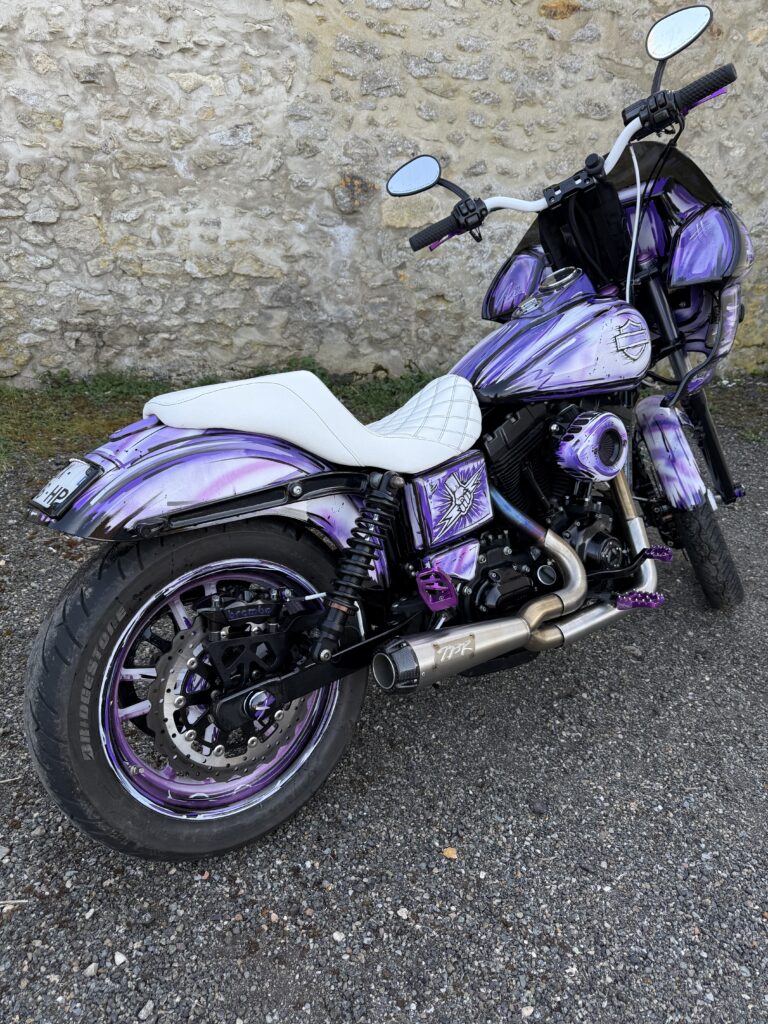 vue latéral harley streetbob proteling detailing