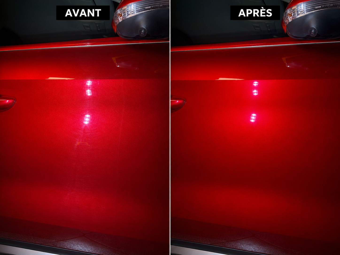 avant / après polissage avec profondeur de couleur retrouvé par polissage proteling oise
