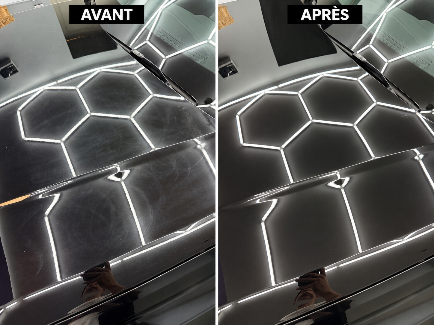 Avant / après polissage repris par proteling oise